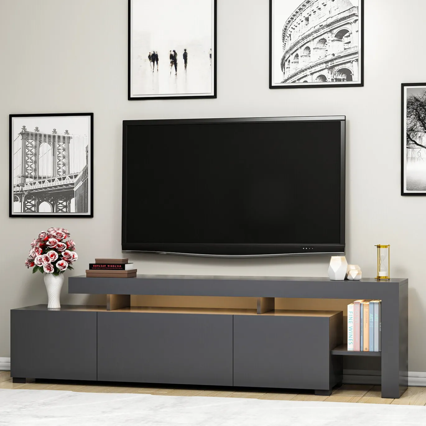 Tv-Meubel Beliz Melamine Antraciet