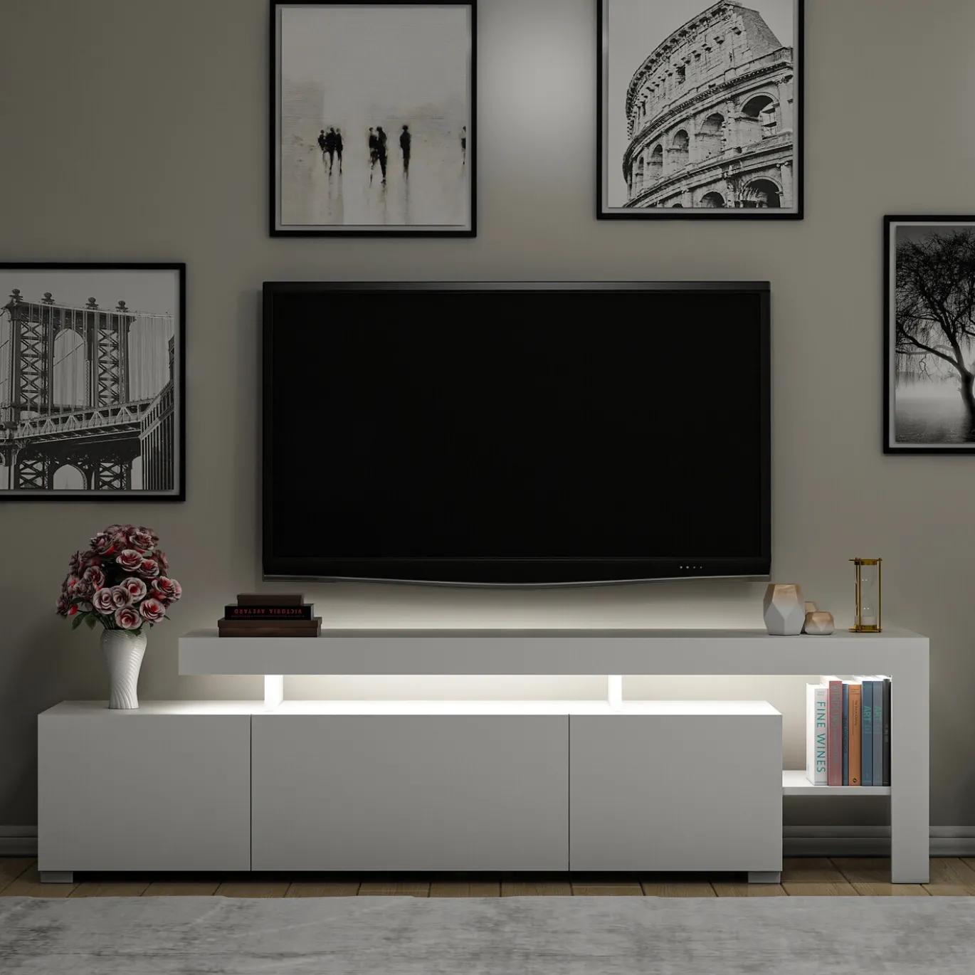 Tv-Meubel Beliz Melamine Wit
