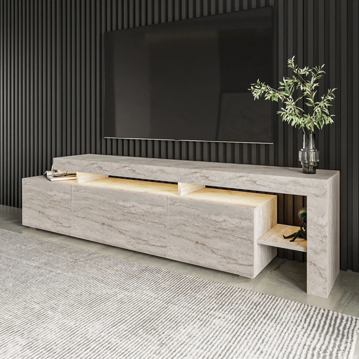 Tv-meubel Beliz Travertinlook 192cm