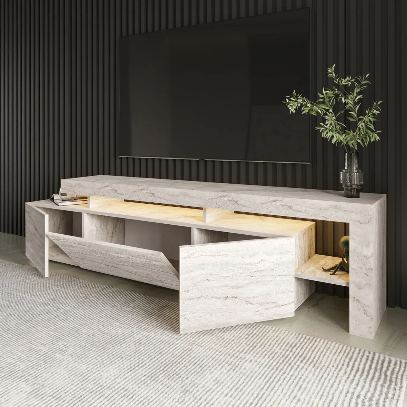 Tv-meubel Beliz Travertinlook 192cm