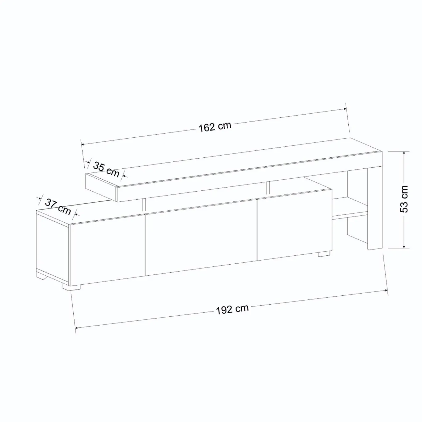 Tv-meubel Beliz Travertinlook 192cm