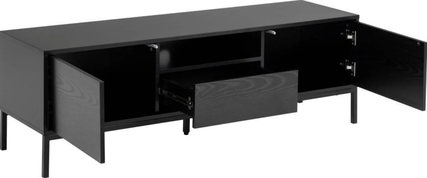 Tv-meubel Bronx MDF Zwart 140cm - Giga Living