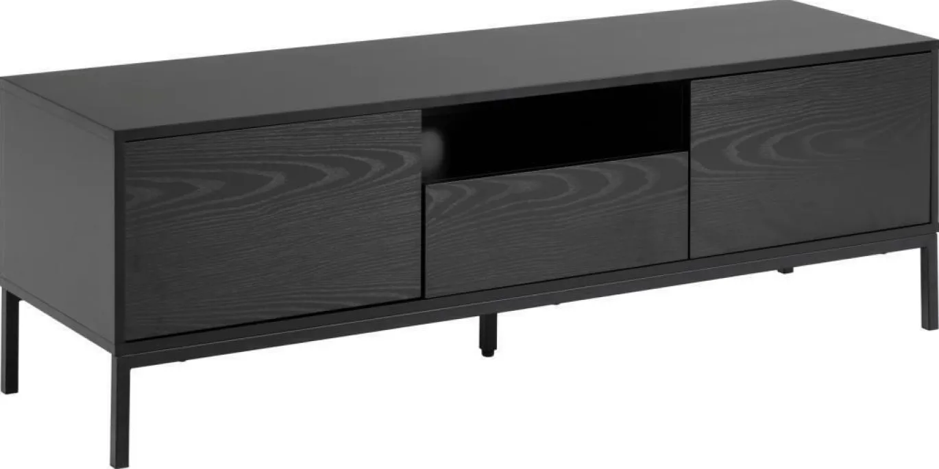 Tv-meubel Bronx MDF Zwart 140cm - Giga Living