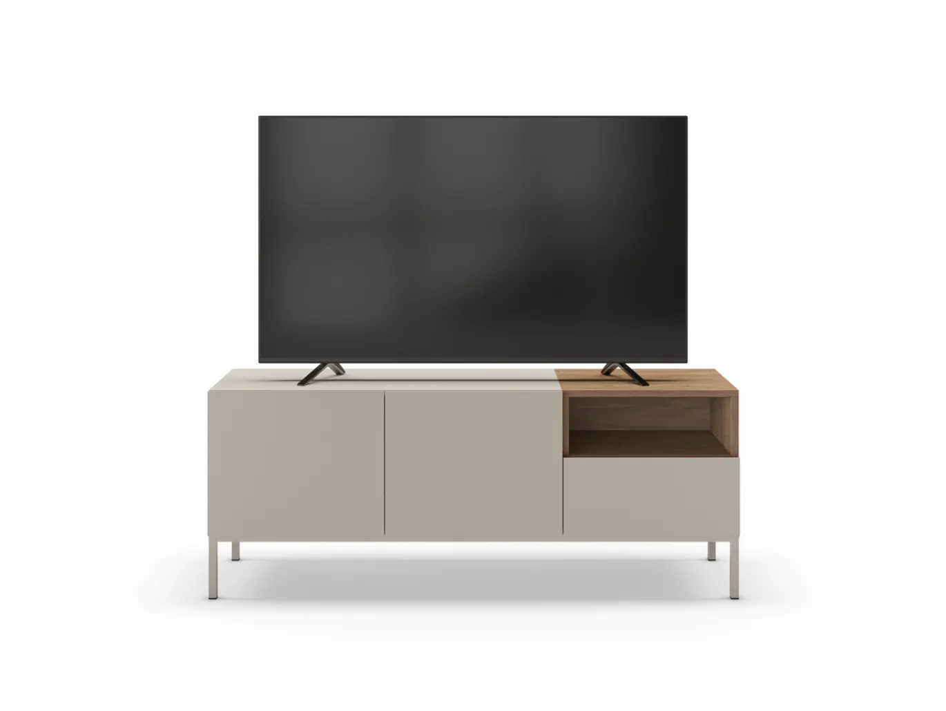 Tv-meubel Cailin 2d1dr1h 140cm Crème/Naturel Metaal - Giga Meubel