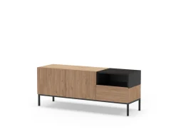 Tv-meubel Cailin 2d1dr1h 140cm Naturel/zwart - Giga Meubel