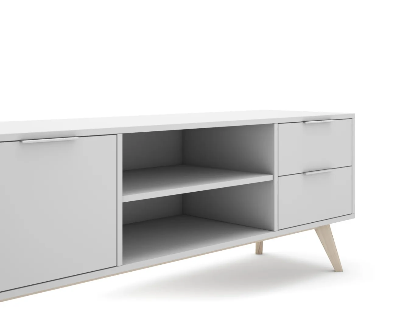 Tv-meubel Campus 2d2L2v Wit Wax - Giga Meubel