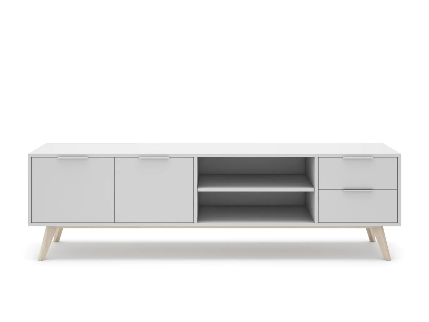 Tv-meubel Campus 2d2L2v Wit Wax - Giga Meubel