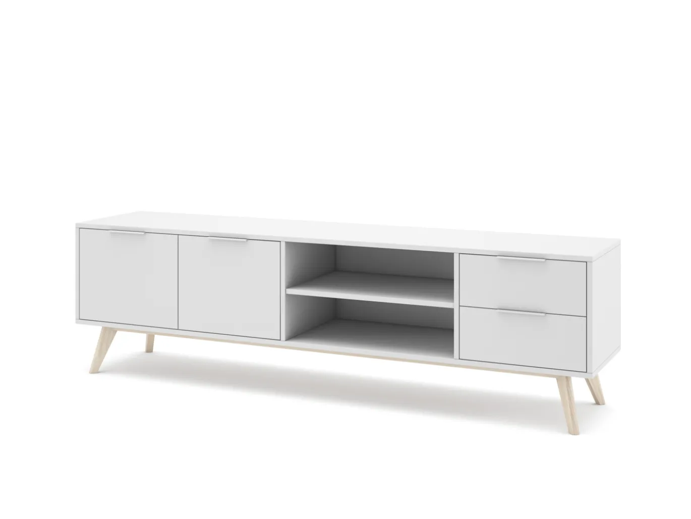 Tv-meubel Campus 2d2L2v Wit Wax - Giga Meubel
