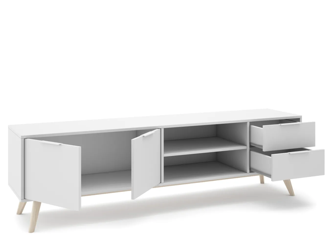 Tv-meubel Campus 2d2L2v Wit Wax - Giga Meubel