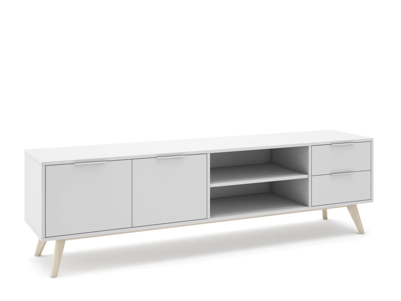 Tv-meubel Campus 2d2L2v Wit Wax - Giga Meubel