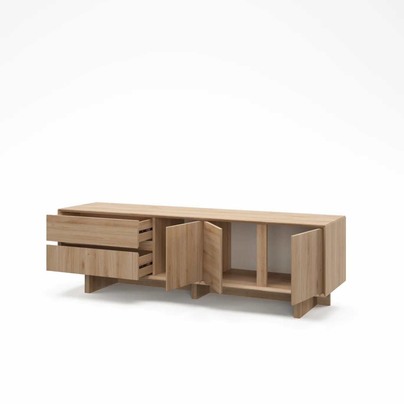 Tv-meubel Carpi 3d2L 180cm Eiken Cadiz - Giga Meubel