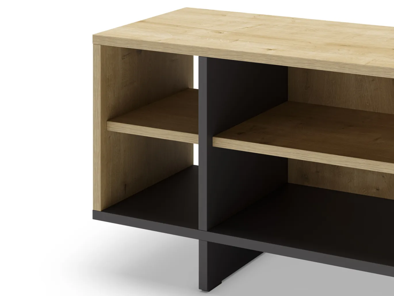 Tv-meubel Cequoia 1d4s Eiken/silky Zwart - Giga Meubel