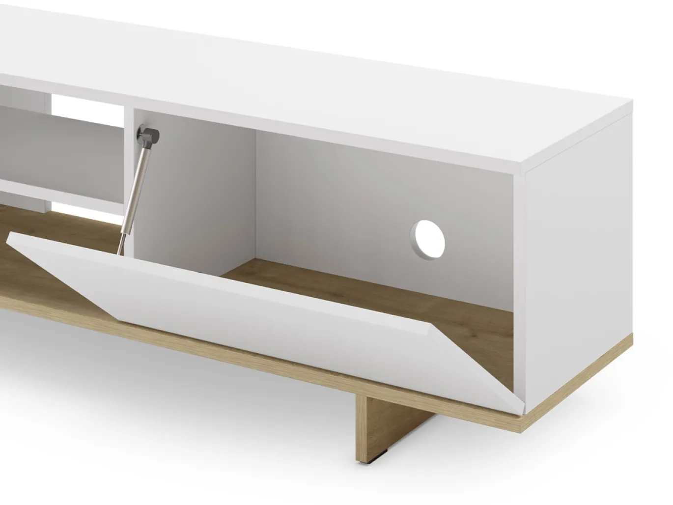 Tv-meubel Cequoia 1d4s Wit/eiken - Giga Meubel