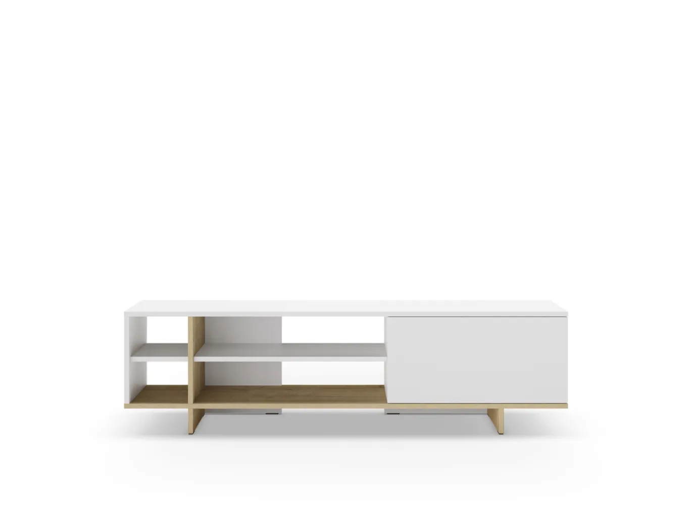 Tv-meubel Cequoia 1d4s Wit/eiken - Giga Meubel