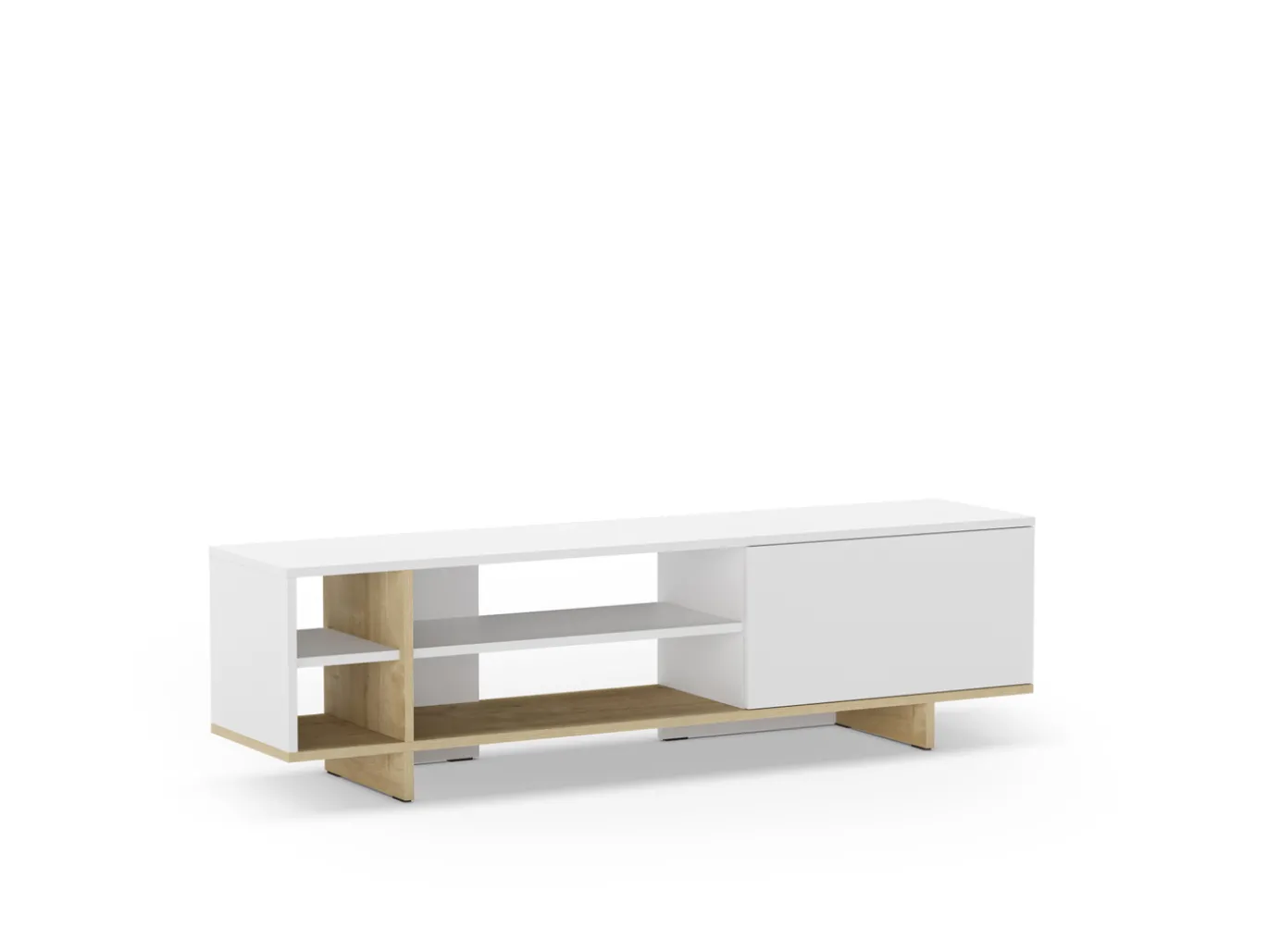 Tv-meubel Cequoia 1d4s Wit/eiken - Giga Meubel