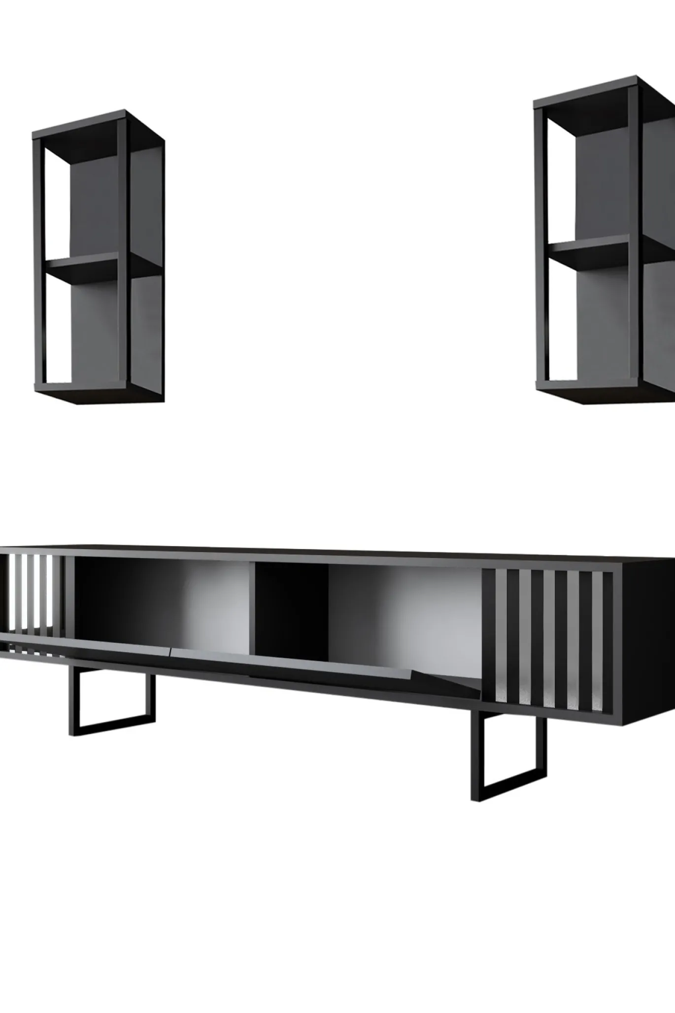 Tv-meubel Chrome Line Antraciet met Wandschappen