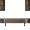 Tv-meubel Chrome Line Walnoot met Wandschappen