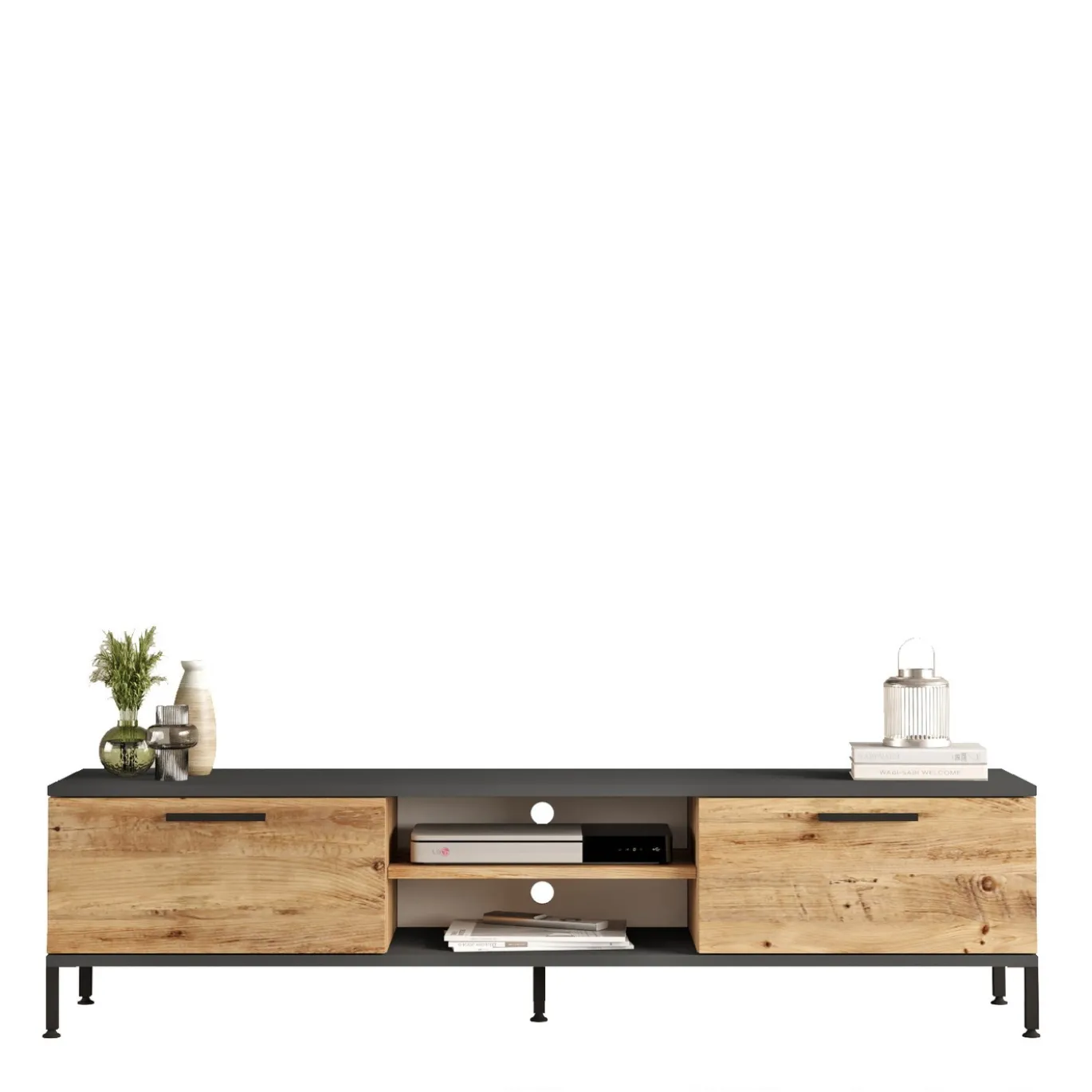 Tv-meubel Ciftlik Melamine Naturel Antraciet 160cm