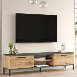 Tv-meubel Ciftlik Melamine Naturel Antraciet 160cm