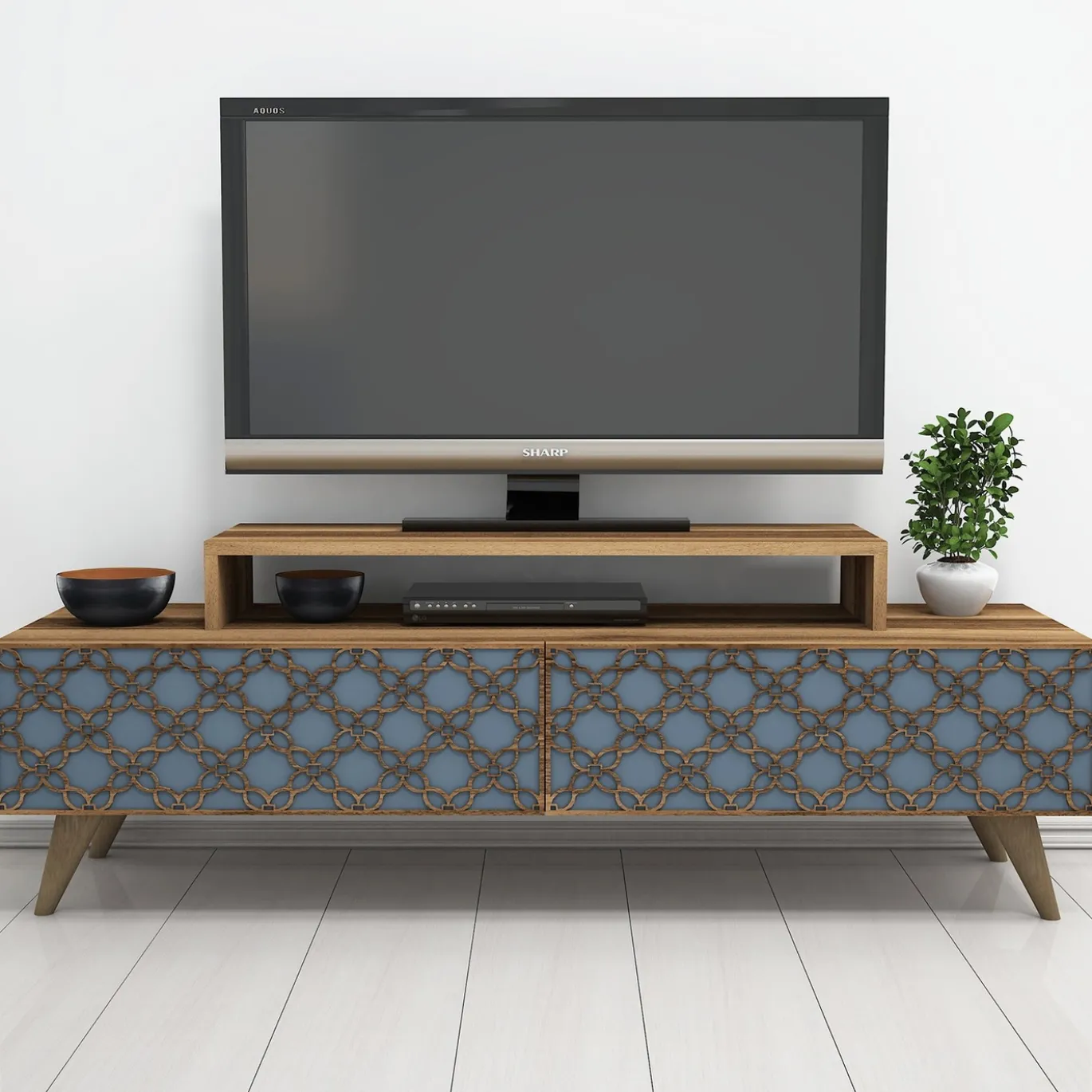 Tv-meubel City Bruin/Blauw 140cm