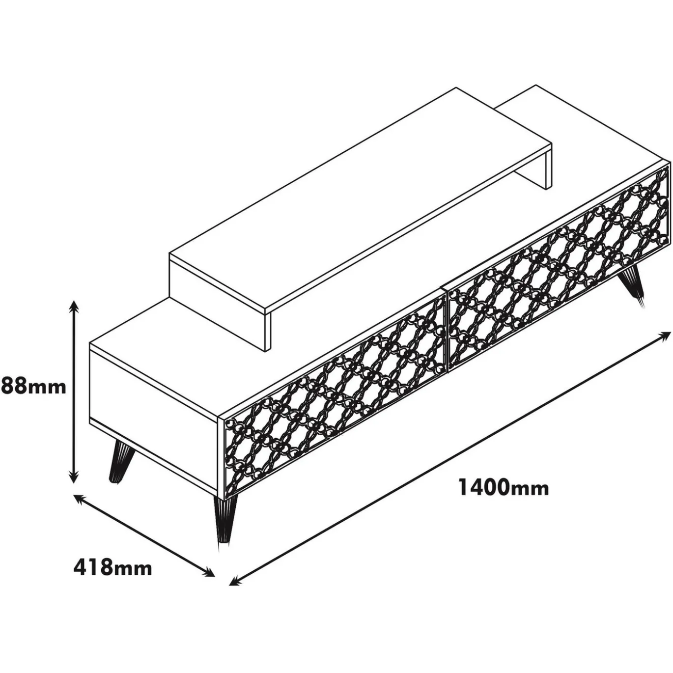 Tv-meubel City Bruin 140cm