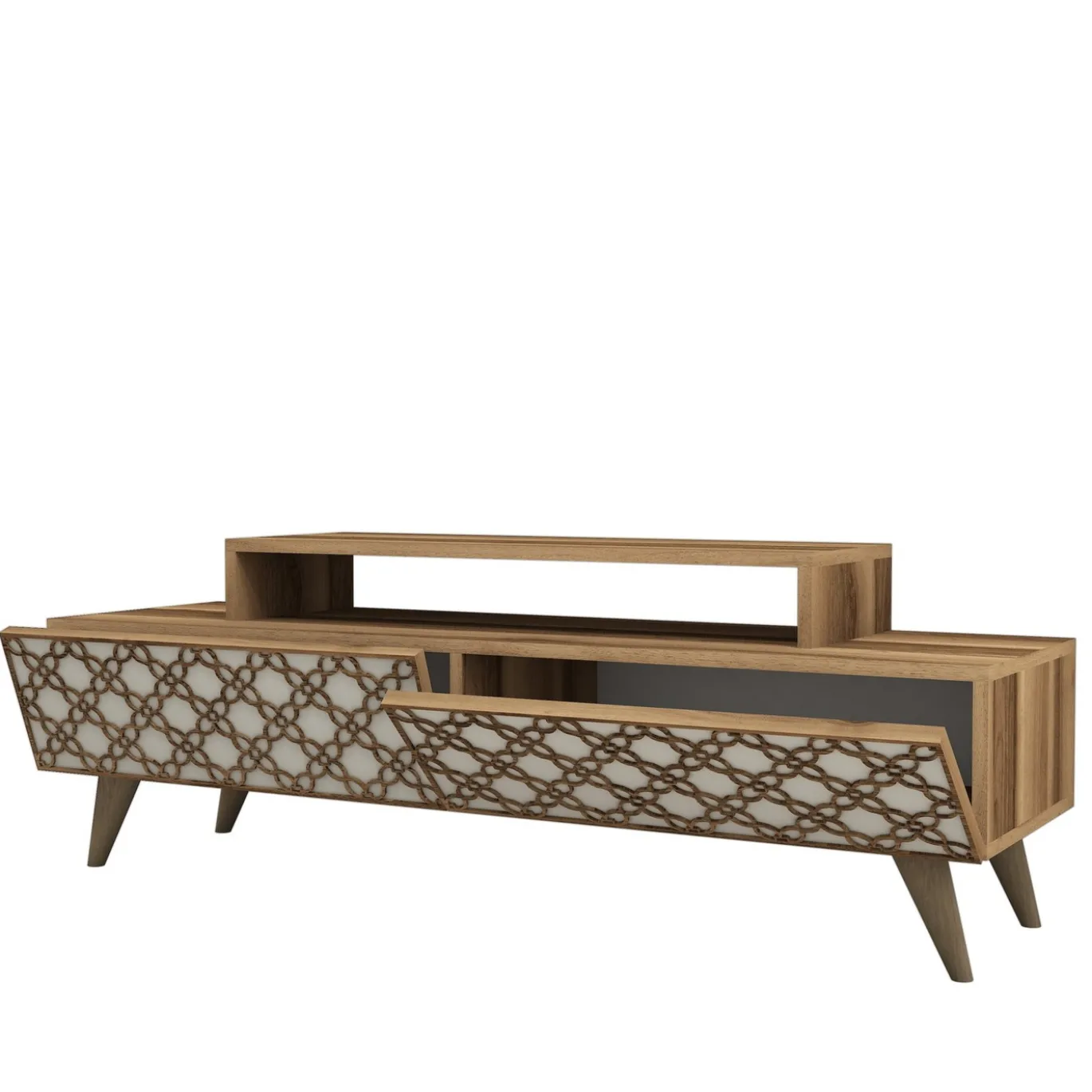 Tv-meubel City Walnoot/Crème 140cm
