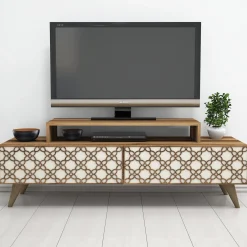 Tv-meubel City Walnoot/Crème 140cm