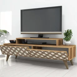 Tv-meubel City Walnoot/Crème 140cm