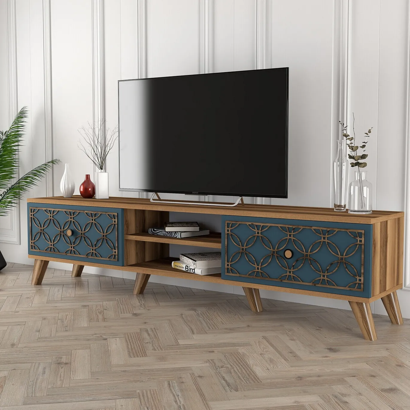 Tv-Meubel Class Melamine Walnoot Chalcedony