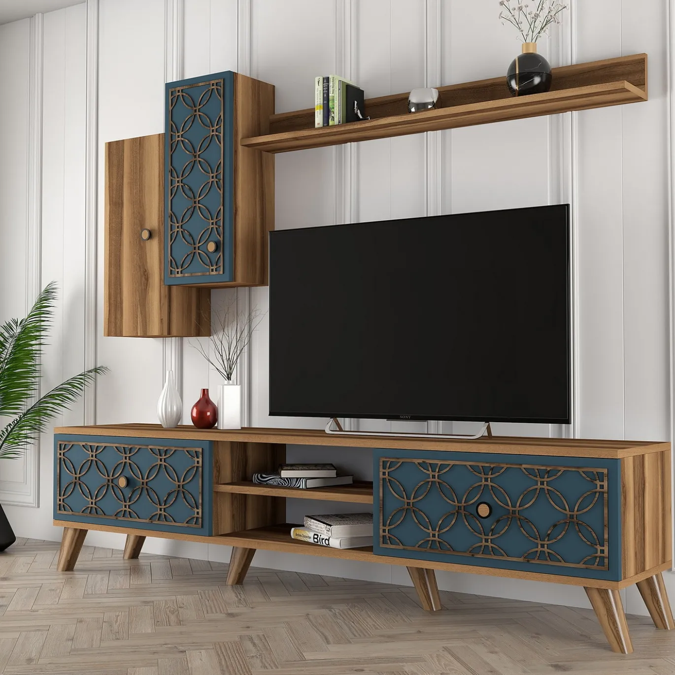 Tv-Meubel Class S Melamine Walnoot Chalcedony
