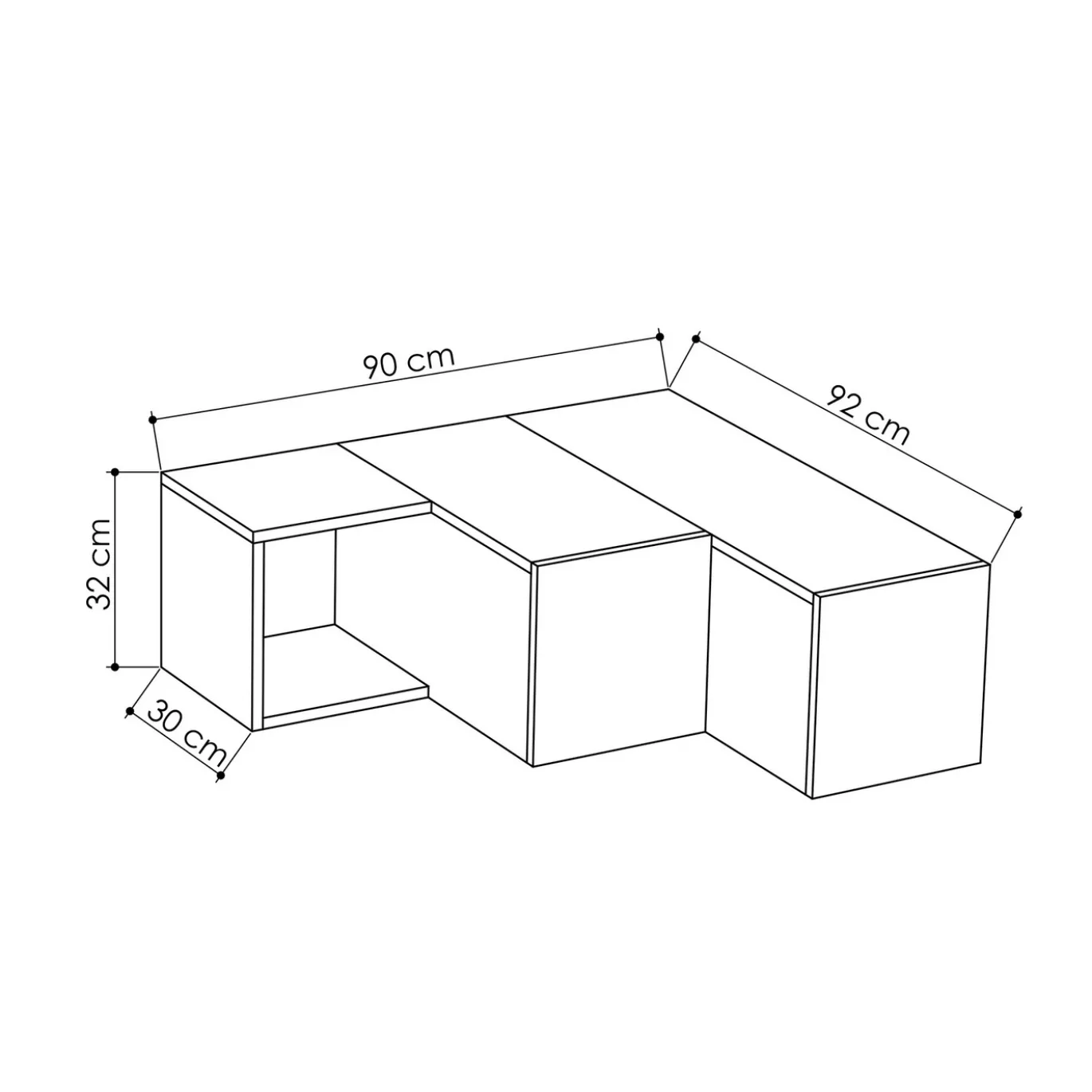 Tv-meubel Compact Wit/Naturel