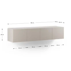 Tv-meubel Daroca 4d 180cm Crème - Giga Meubel