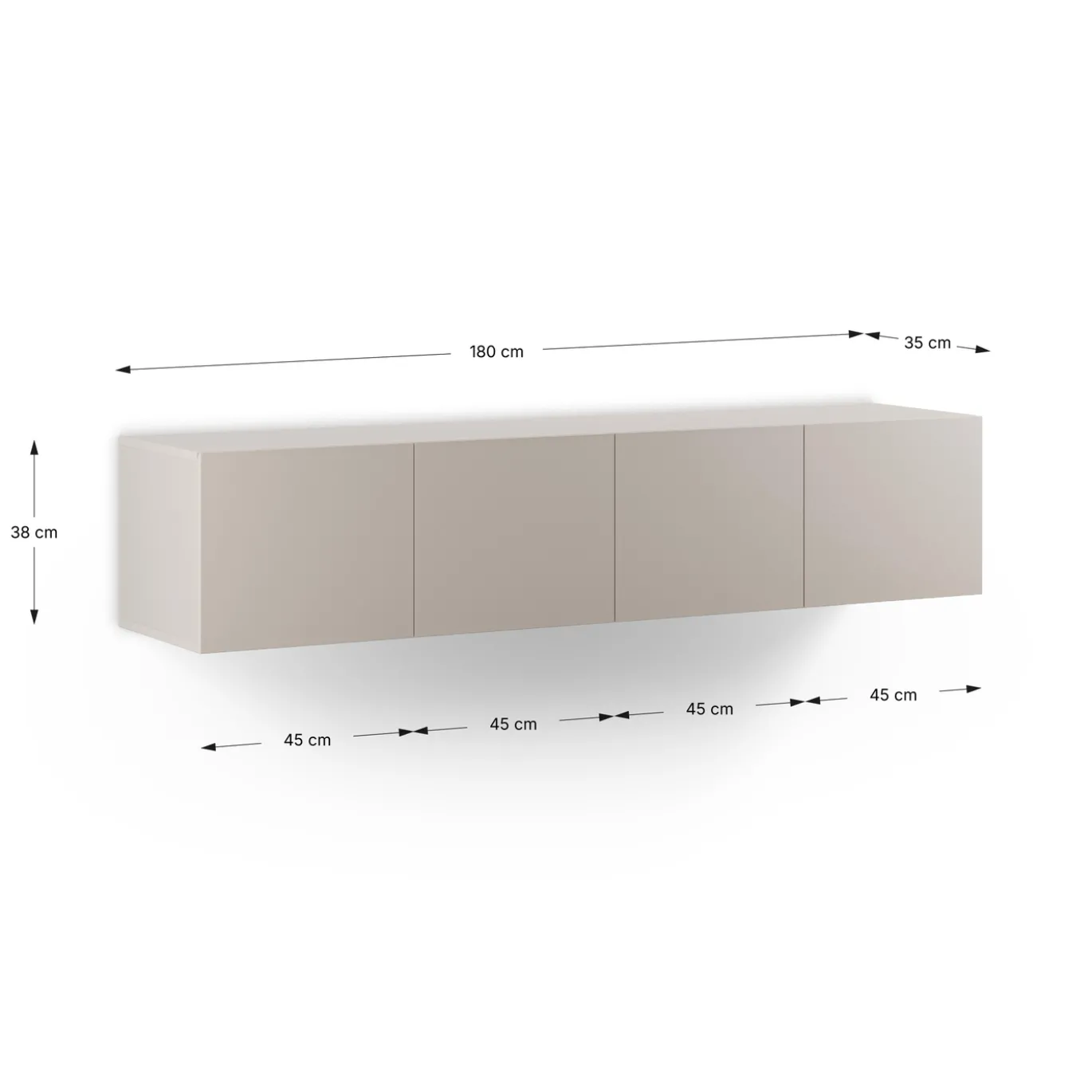 Tv-meubel Daroca 4d 180cm Crème - Giga Meubel
