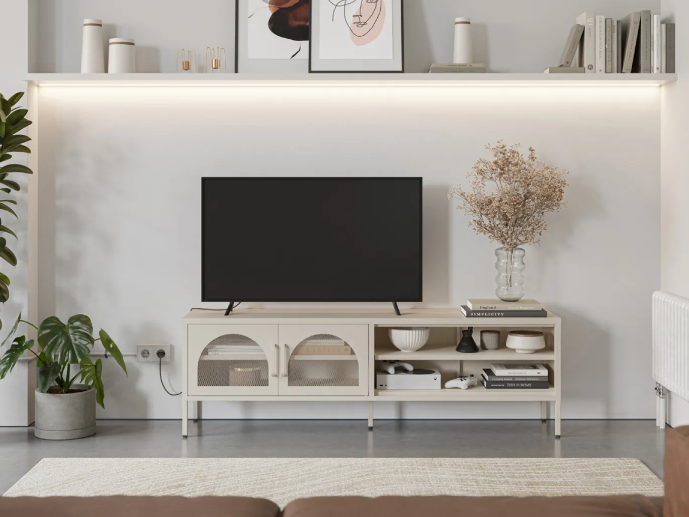 Tv-meubel Diora 2d2v 160cm Crème - Giga Meubel