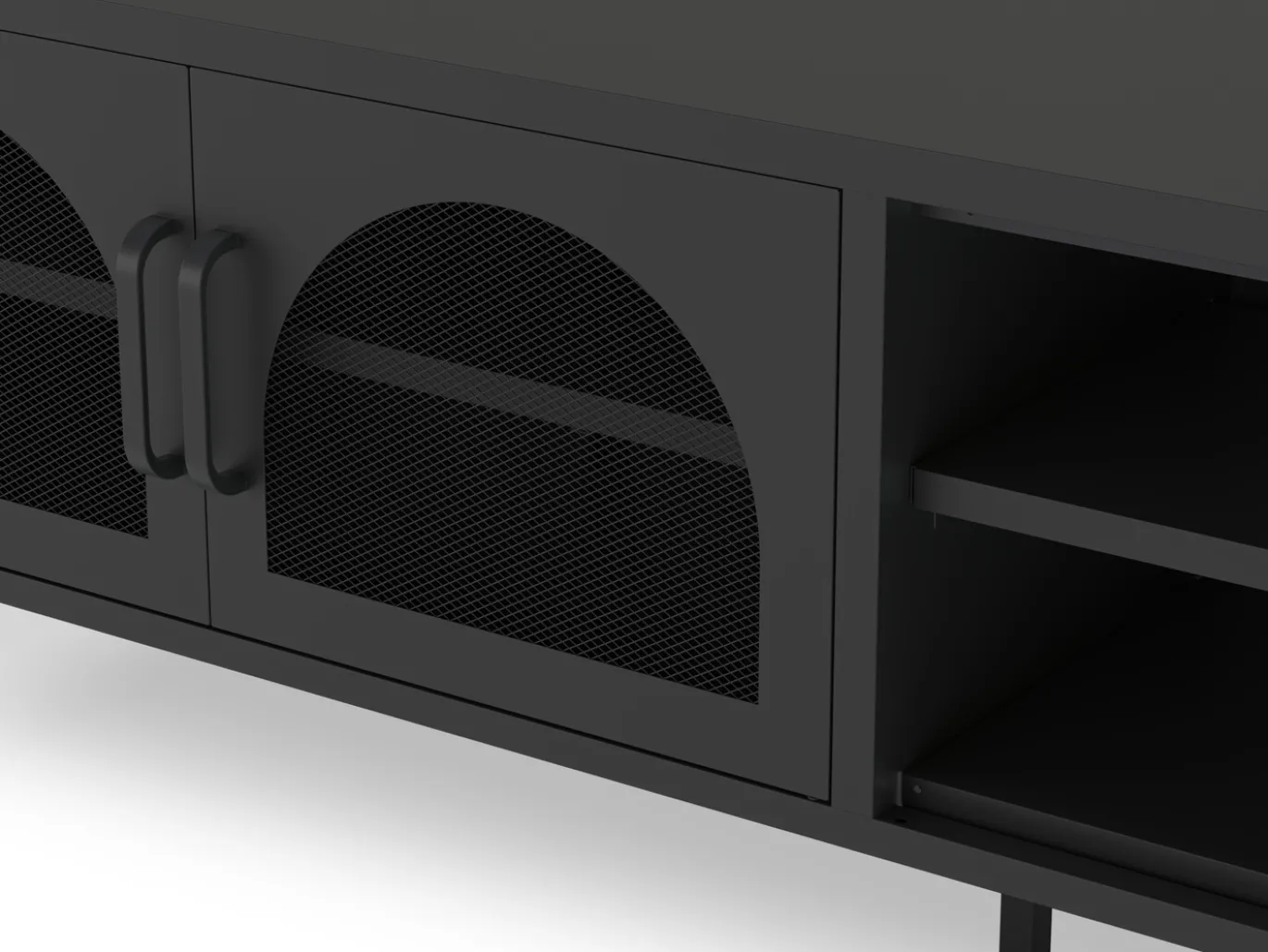 Tv-meubel Diora 2d2v 160cm Zwart - Giga Meubel