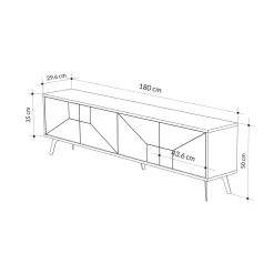 Tv-meubel Dune Licht Mokka 180cm