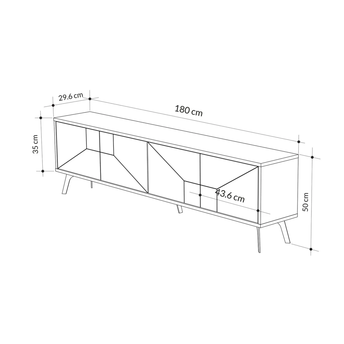 Tv-meubel Dune Wit 180cm