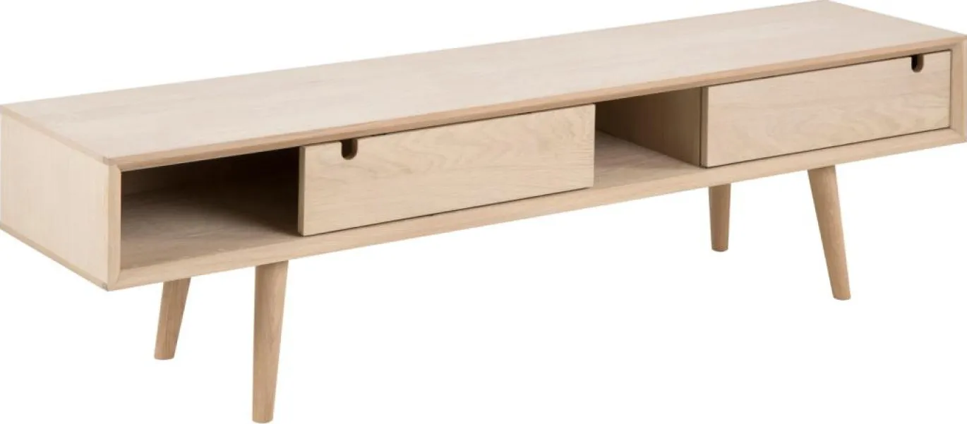 Tv-meubel Dysta Eikenfineer Wit 160cm - Giga Living