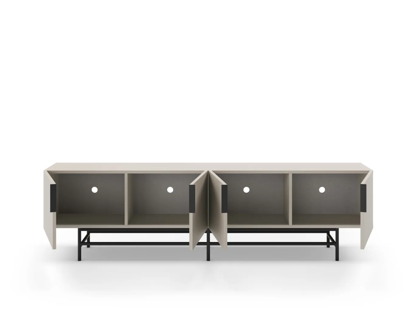 Tv-meubel Eldia 4d 200cm Crème met Metaal - Giga Meubel