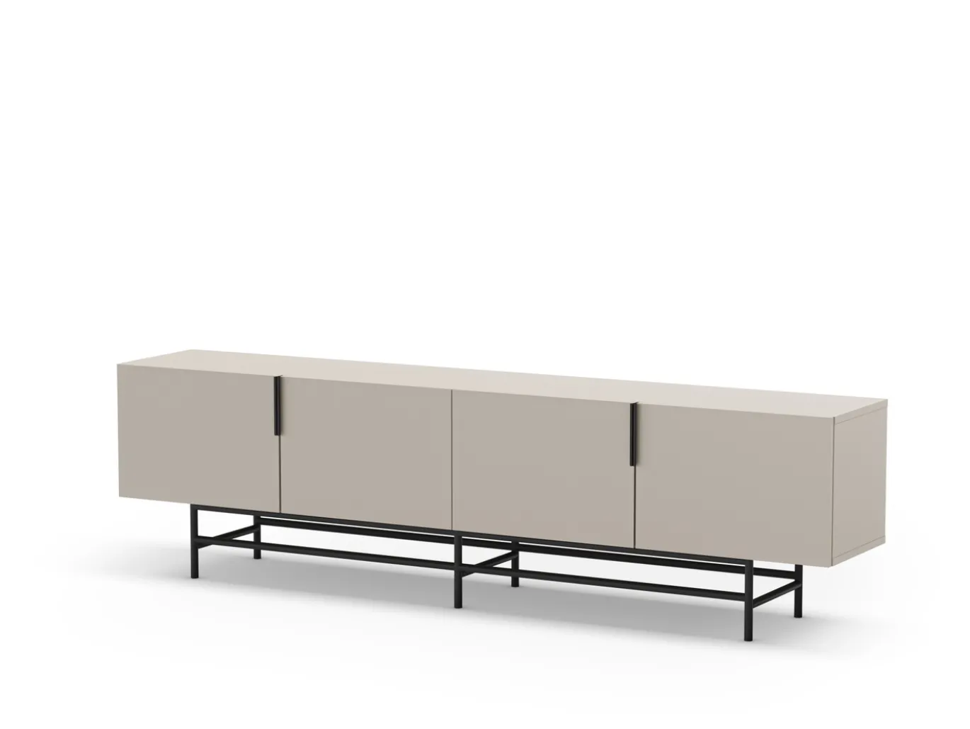 Tv-meubel Eldia 4d 200cm Crème met Metaal - Giga Meubel