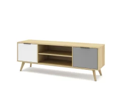 Tv-meubel Elfa 2d2v Eiken/grijs/wit - Giga Meubel