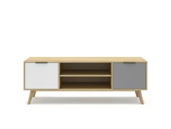 Tv-meubel Elfa 2d2v Eiken/grijs/wit - Giga Meubel