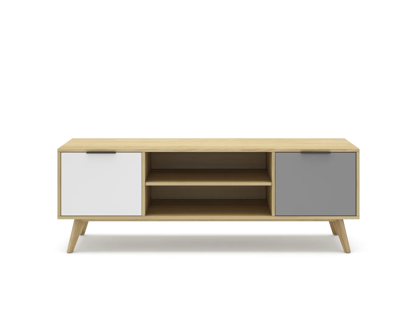 Tv-meubel Elfa 2d2v Eiken/grijs/wit - Giga Meubel