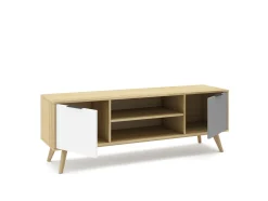 Tv-meubel Elfa 2d2v Eiken/grijs/wit - Giga Meubel