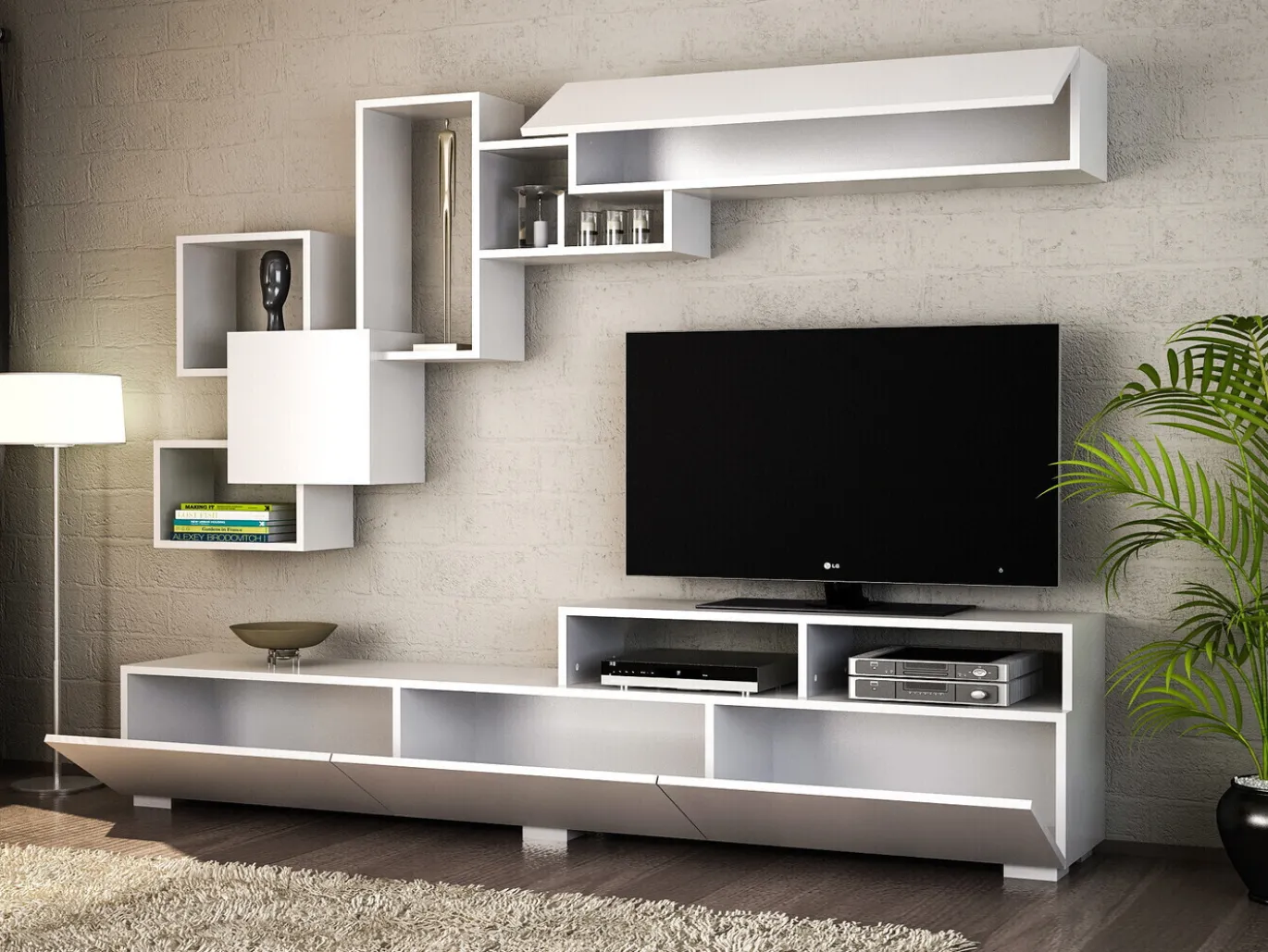 Tv-Meubel Elit Melamine Wit