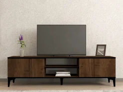 Tv-meubel Erem Walnoot/Zwart 180cm
