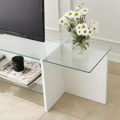 Tv-meubel Escape Wit/Glas 158cm