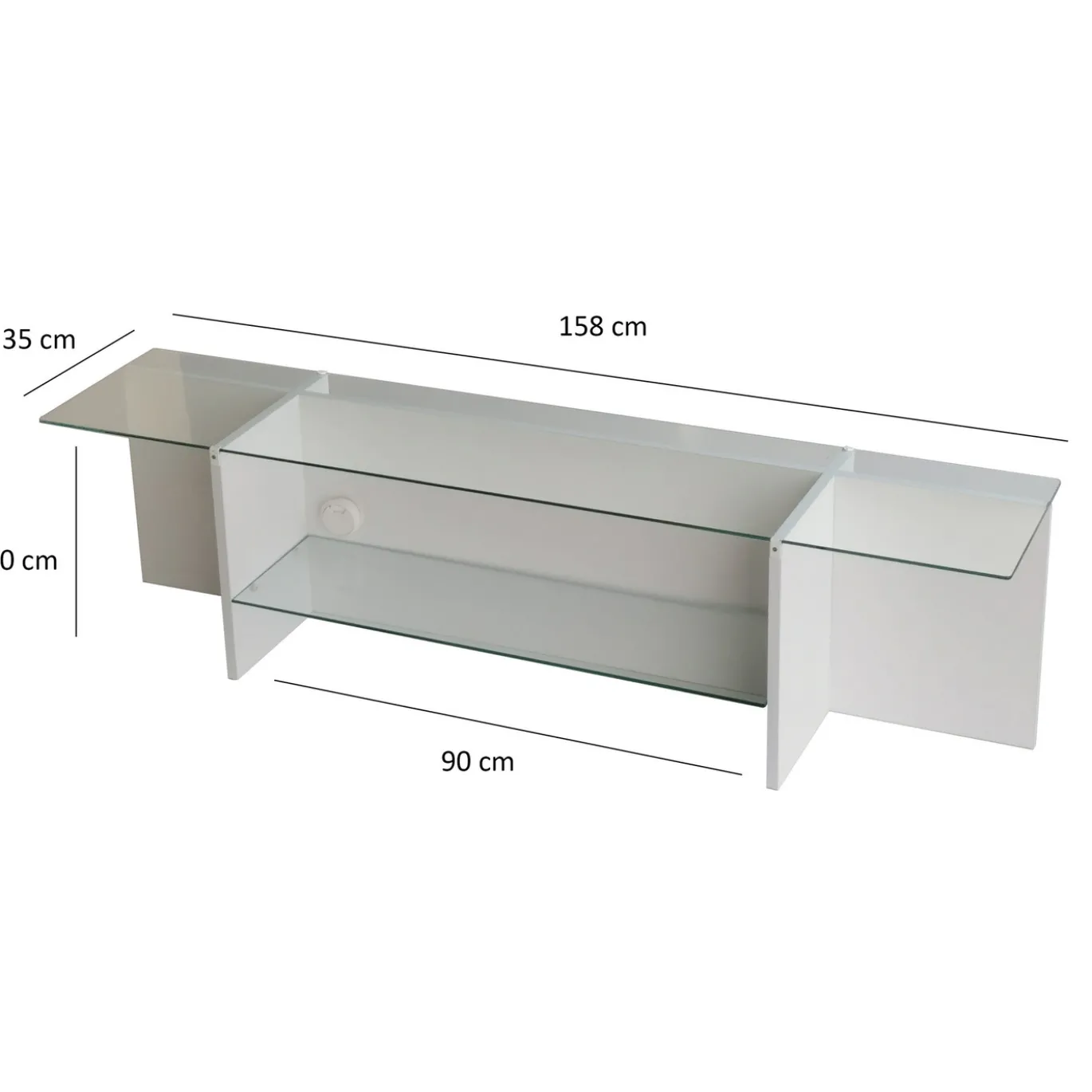 Tv-meubel Escape Wit/Glas 158cm