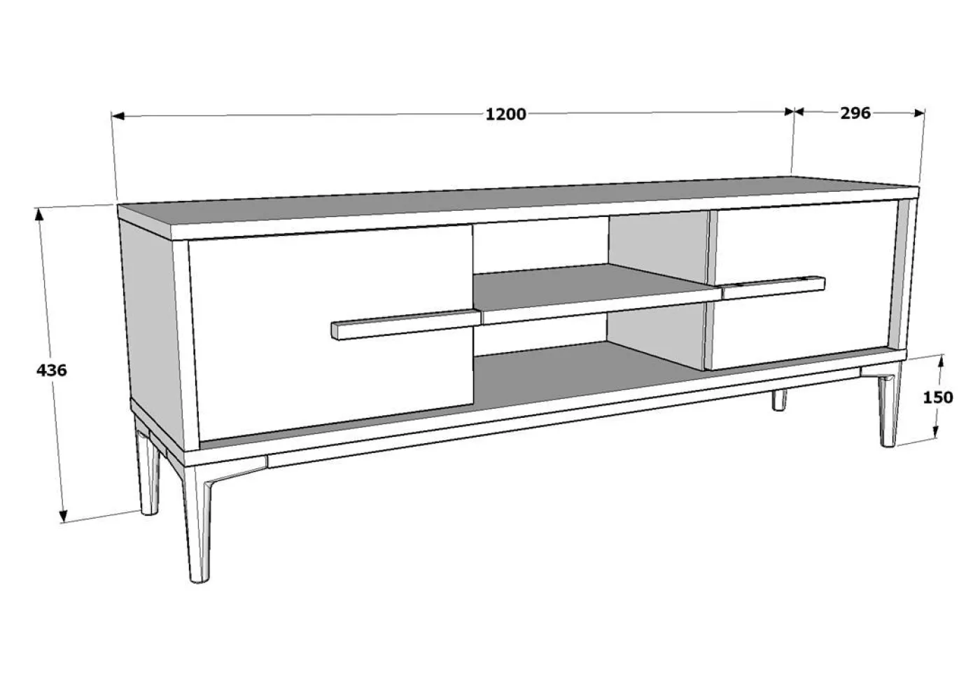 Tv-meubel Eslem Wit 120cm