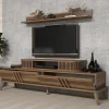 Tv-meubel Eylul Walnoot met Wandplank